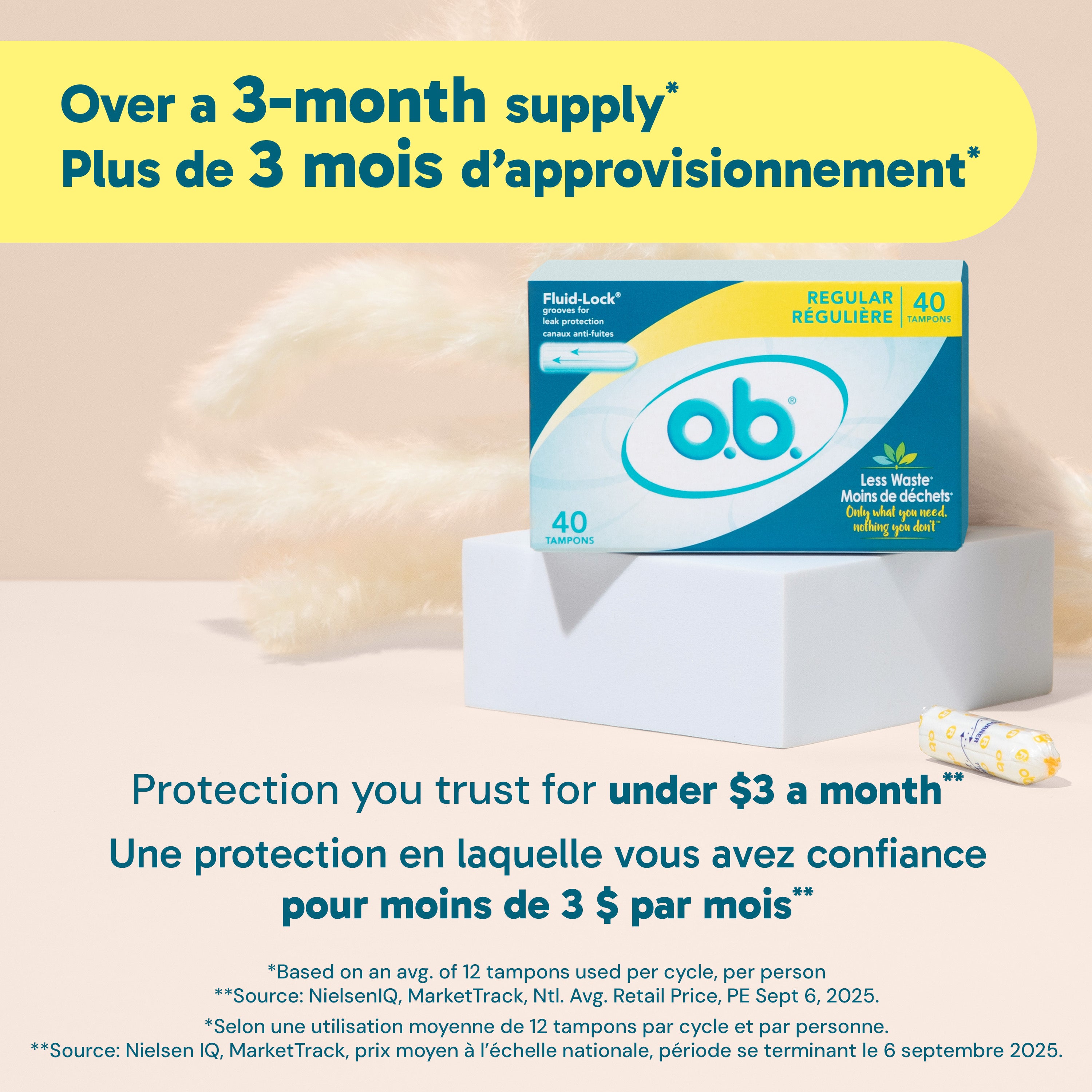 o.b.® Tampons Regular, 40ct